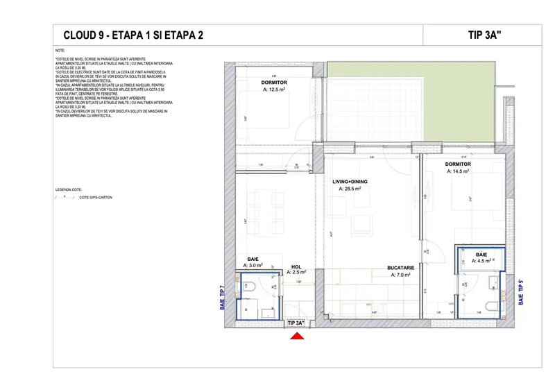 Cloud9 Evolution Apartament 3 camere cu gradina-dezvoltator